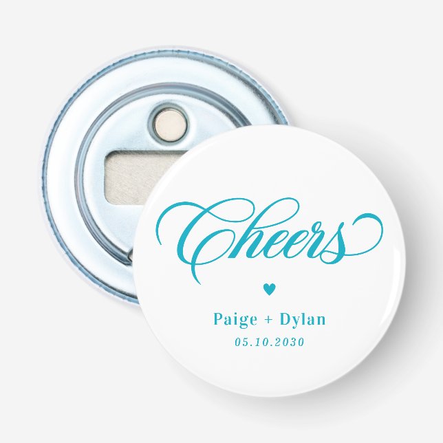 Cheers Wedding Bridal Shower Birthday Anniversary Bottle Opener (Front)