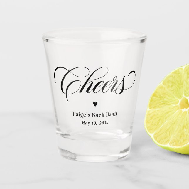 Cheers Wedding Bridal Shower Birthday Anniversary Shot Glass (Front)