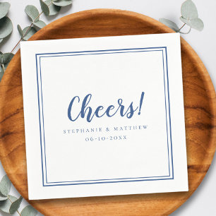 Cheers Wedding Celebrations Modern Navy Blue Napkin