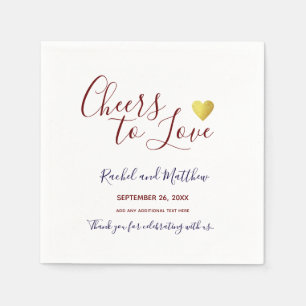 cheers! wedding cheers to love elegantly written napkin
