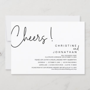 Cheers, Wedding Elopement Party, Dinner, Dancing I Invitation