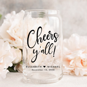 Cheers Wedding Favour Can Glass