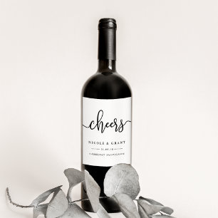 Cheers Wedding Favour Wine Labels