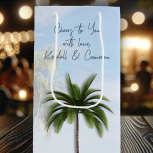 Cheers Wedding Guest Favour Wine Bag Palm Trees