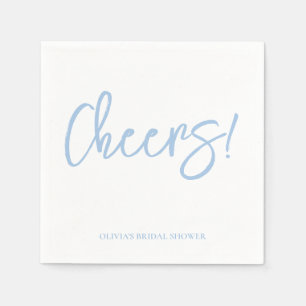 Cheers Wedding Napkins with Rustic Hand Lettering