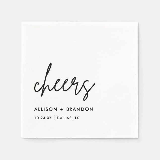 Cheers Wedding Party Rehearsal Dinner Napkins (Front)