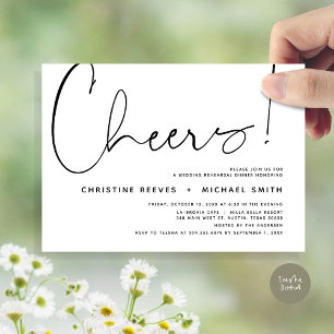 Cheers, Wedding Rehearsal Dinner Invitation