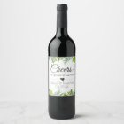 Cheers Wedding Wine Label | Tropical Leaves