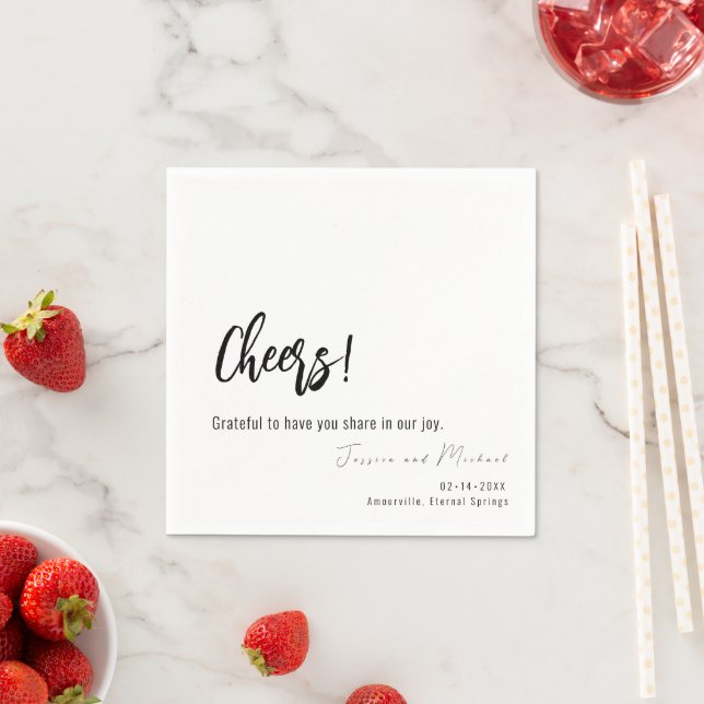 💍 Cheers! Wedding you Minimalist Elegant  Napkin (Insitu)