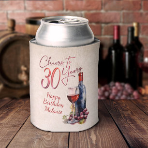 Cheers Wine 30th Birthday Can Cooler