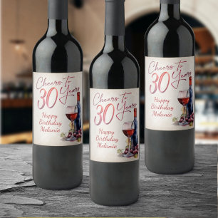 Cheers Wine 30th Birthday Label