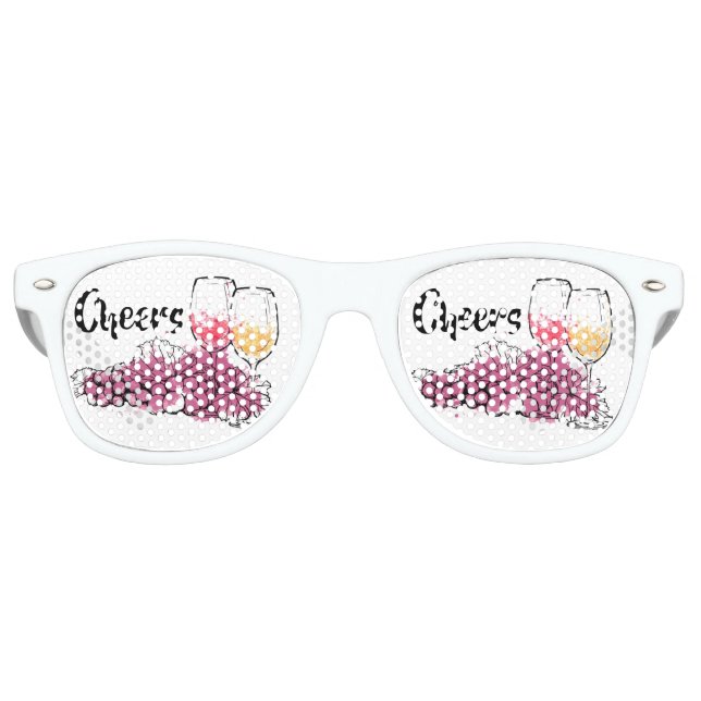 Cheers Wine Adult Wine Tasting Party Retro Sunglasses (Front)