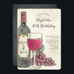 Cheers Wine Birthday Party invitation<br><div class="desc">Cheers to40 years birthday party invitation with a coordinating chalkboard background.</div>