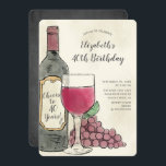 Cheers Wine Birthday Party invitation<br><div class="desc">Cheers to40 years birthday party invitation with a coordinating chalkboard background.</div>