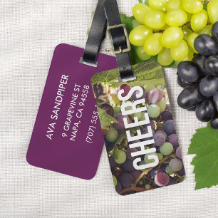 Cheers Wine Country Luggage Tag