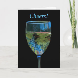 Cheers Wine Happy Birthday Card