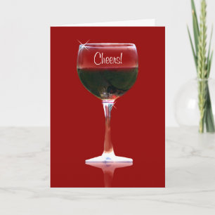 Cheers Wine Happy Birthday Card