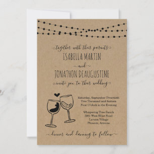 Cheers Wine Theme Winery Wine Theme Wedding Invitation