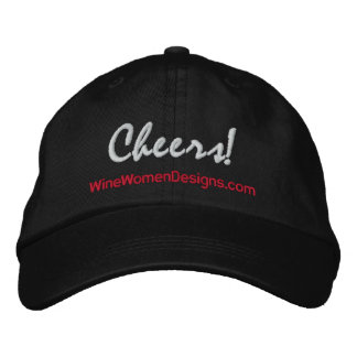 Cheers!  Wine Women Designs Dark Embroidered Hat