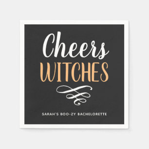 Cheers Witches Bachelorette Halloween Party Napkin