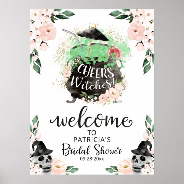 Cheers Witches Bridal Shower Welcome Sign (Front)
