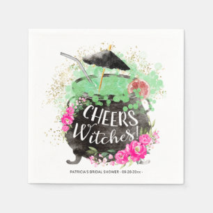 Cheers Witches Cocktail Halloween Bridal Shower Napkin