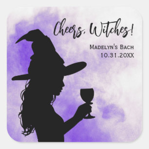 Cheers Witches Halloween Bachelorette Party Favour Square Sticker