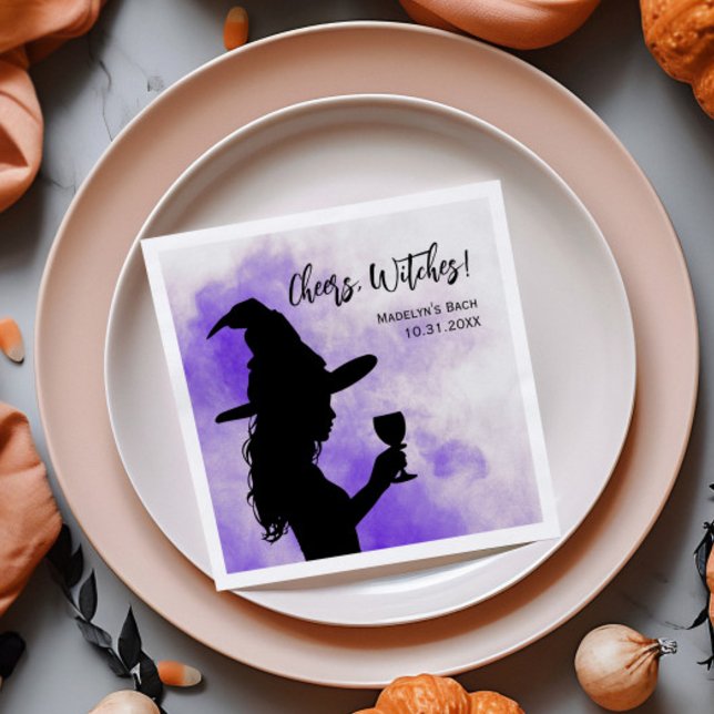Cheers Witches Halloween Bachelorette Party Napkin (Creator Uploaded)