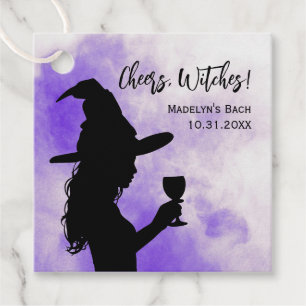 Cheers Witches Halloween Bachelorette Party, Witch Favour Tags