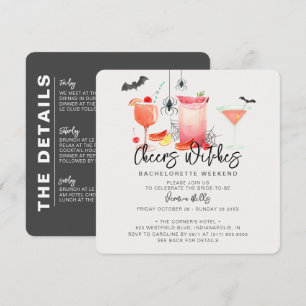 Cheers Witches Halloween Bachelorette Weekend Invitation