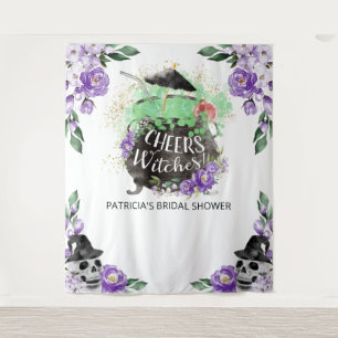 Cheers Witches Halloween Bridal Shower Backdrop Tapestry