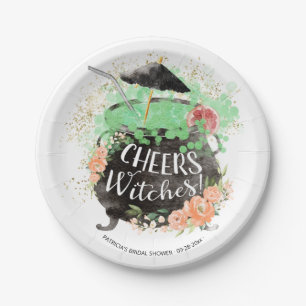 Cheers Witches Halloween Bridal Shower Paper Plate