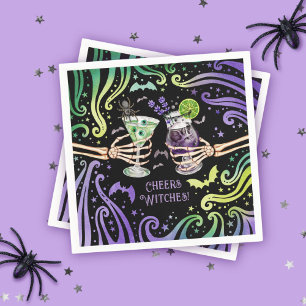 Cheers Witches Halloween Cocktail Glasses Napkin