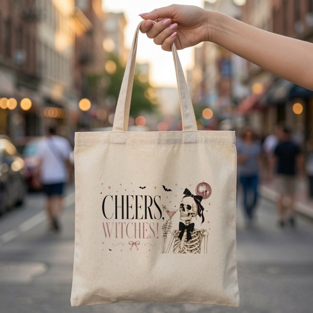 Cheers Witches Skeleton Halloween  Tote Bag (Creator Uploaded)