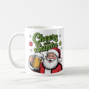 cheers with santa cute christmas design coffee mug