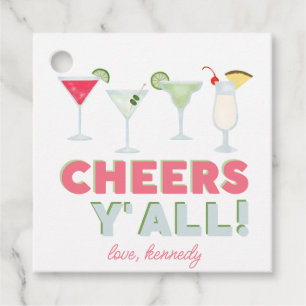 Cheers Y'all Cocktail Favour Gift Tags