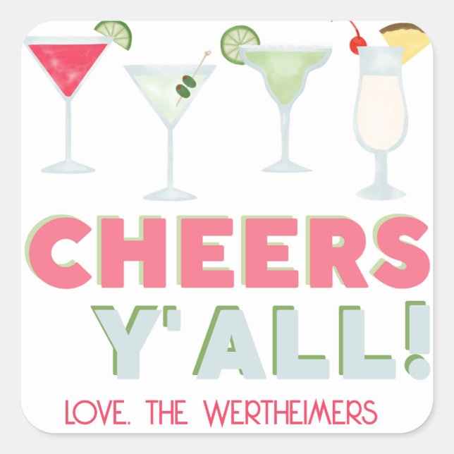 Cheers Y'all Happy Hour Sticker (Front)