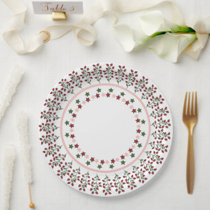 cheery and star design paper plate