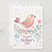 Cheery Bird Mothers Day Card