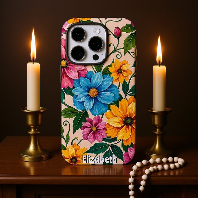 Cheery Blossoms: A Colourful Floral Design Case-Mate iPhone Case (Creator Uploaded)