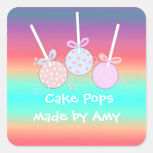 Cheery Cake Pops Square Sticker