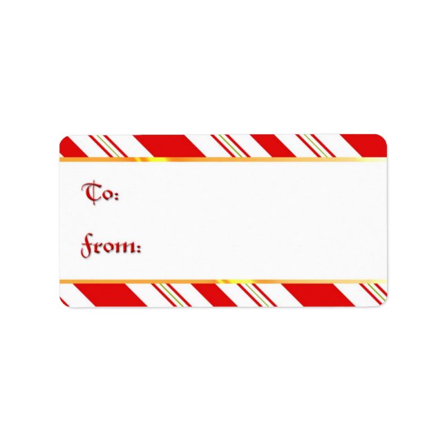 Cheery Candy Cane Stripes in Festive Red and White Label (Front)