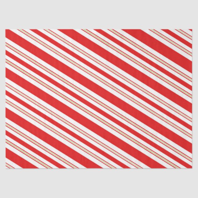 Cheery Candy Cane Stripes in Festive Red and White Tissue Paper (Front)