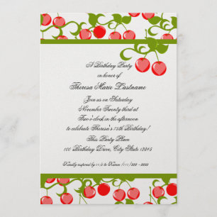 Cheery Cherries Birthday Invitation