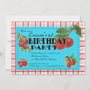Cheery Cherry Birthday Party Invitation