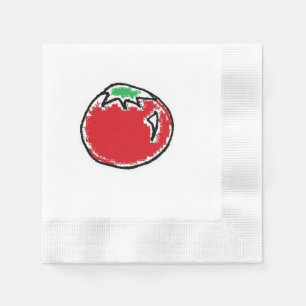 Cheery Cherry Tomato Cartoon Napkin