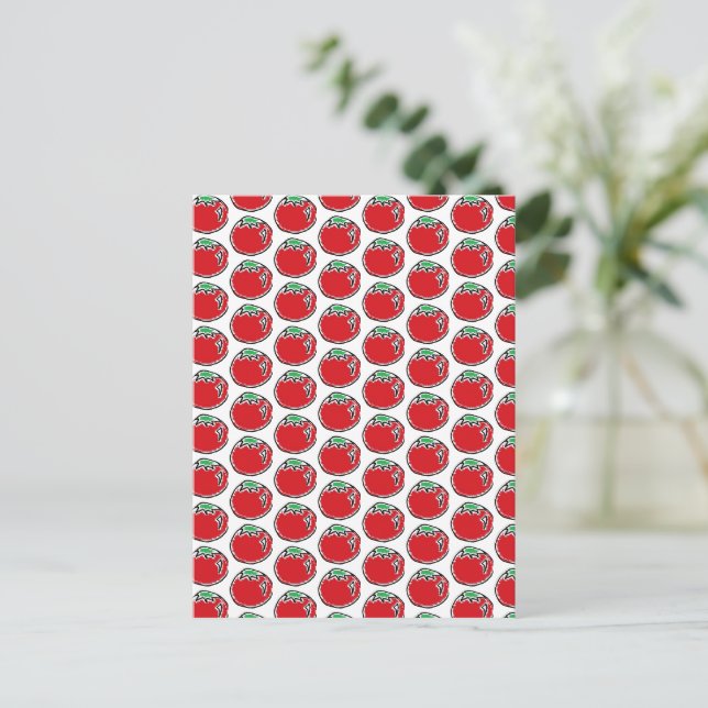 Cheery Cherry Tomato Cartoon Postcard (Standing Front)