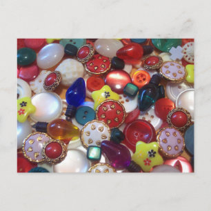 Cheery Christmas Button Collage Holiday Postcard