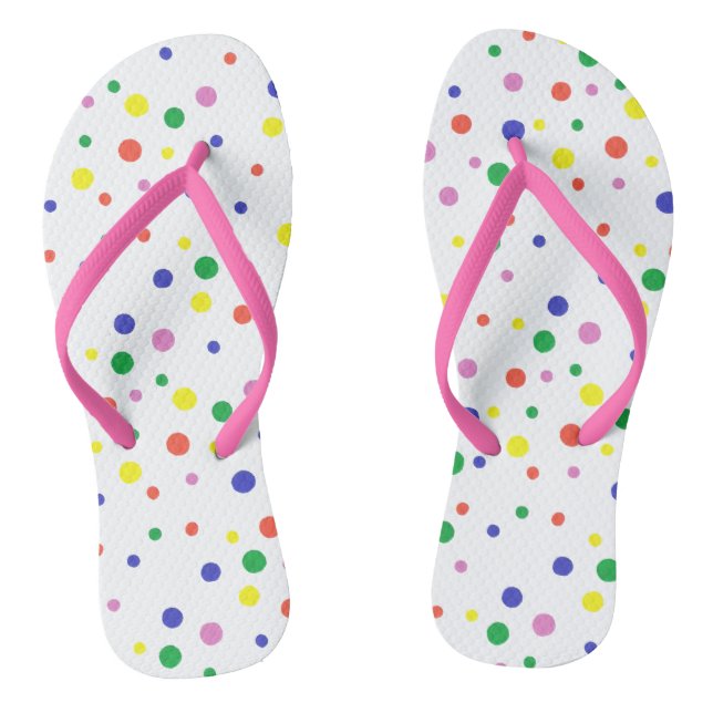Cheery Colourful Polka Dots Flipflops (Footbed)