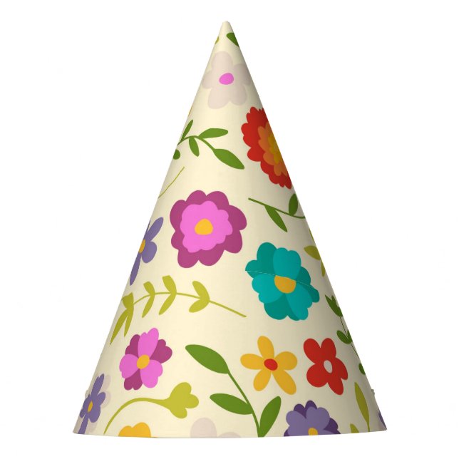 Cheery flowers party hat (Front)